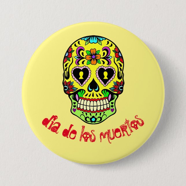 Dia de los muertos - Socker Skalle Knapp (Framsida)