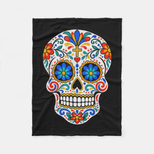 Dia de los muertos socker skalle mexikansk död dag fleecefilt