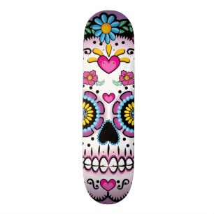 Dia de los Muertos Sockerskalle Mini Skateboard Bräda 18,5 Cm