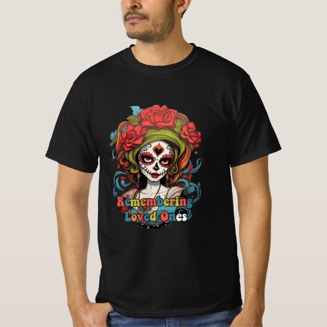 Dia de Los Muertos, som påminner om Loved Ones T Shirt (Framsida)