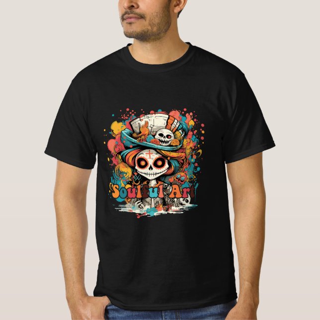 Dia De Los Muertos, Soulful Art T Shirt (Framsida)