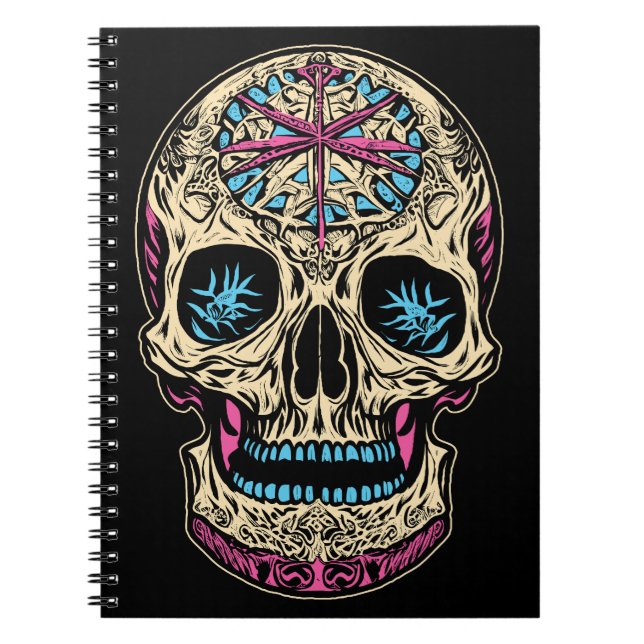 Dia De Los Muertos Sugar Skull Anteckningsbok (Framsidan)