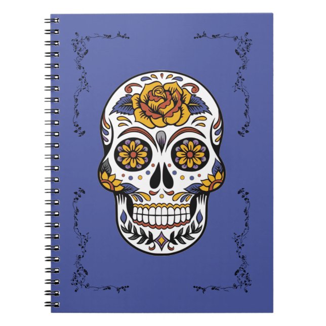 Dia de los Muertos Sugar Skull Anteckningsbok (Framsidan)