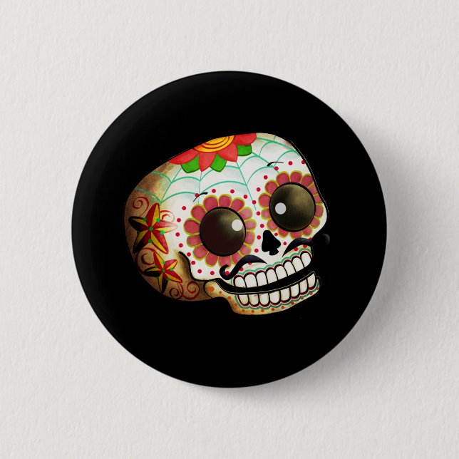 Dia de Los Muertos Sugar Skull Art Knapp (Framsida)