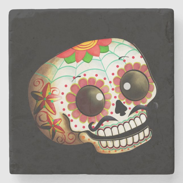 Dia de Los Muertos Sugar Skull Art Stenunderlägg (Framsidan)