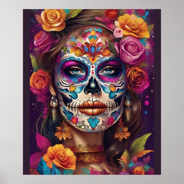 Dia de los Muertos Sugar Skull Beauty Poster (Framsidan)