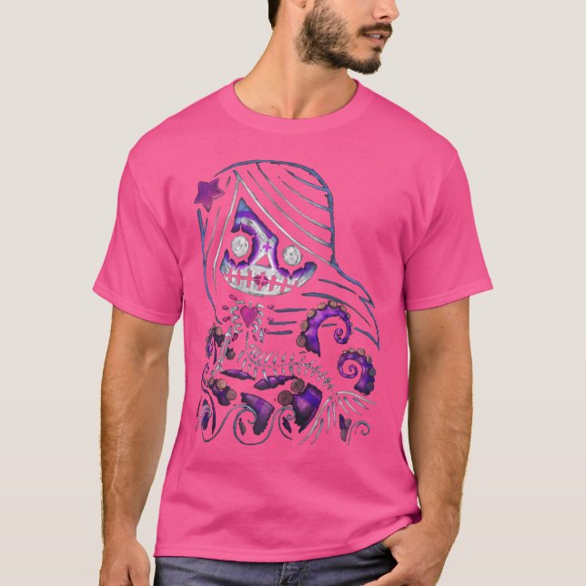 Dia De Los Muertos Sugar Skull Emo Punk Gothic Gra T Shirt (Framsida)