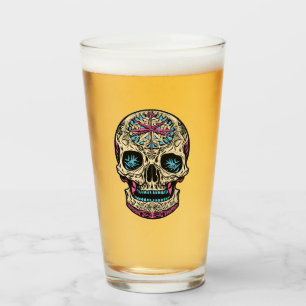 Dia De Los Muertos Sugar Skull Glaskopp