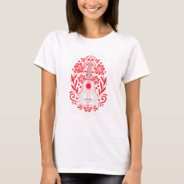 Día de los Muertos Sugar Skull Guitar T Shirt