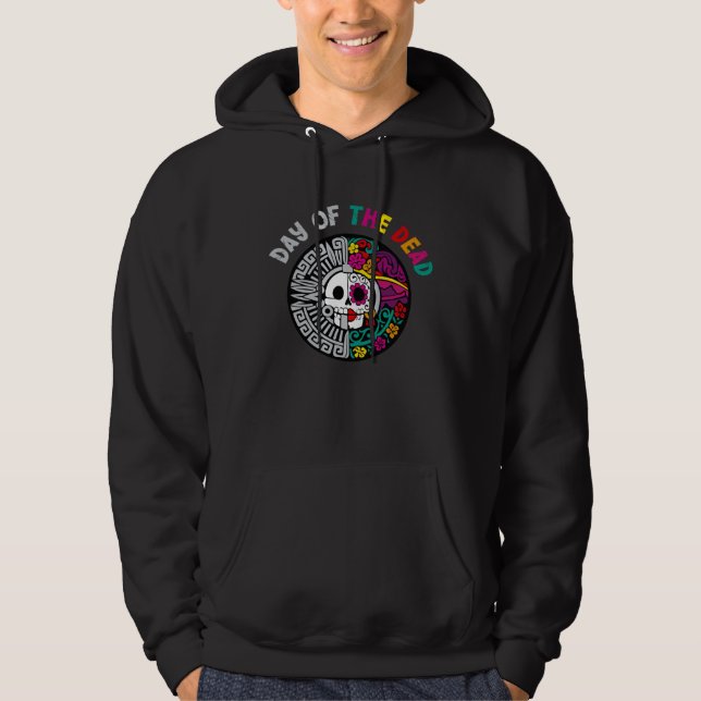 Dia De Los Muertos Sugar Skull Halloween Day Of Th Hoodie (Framsida)