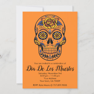 Dia De Los Muertos Sugar Skull Inbjudningar