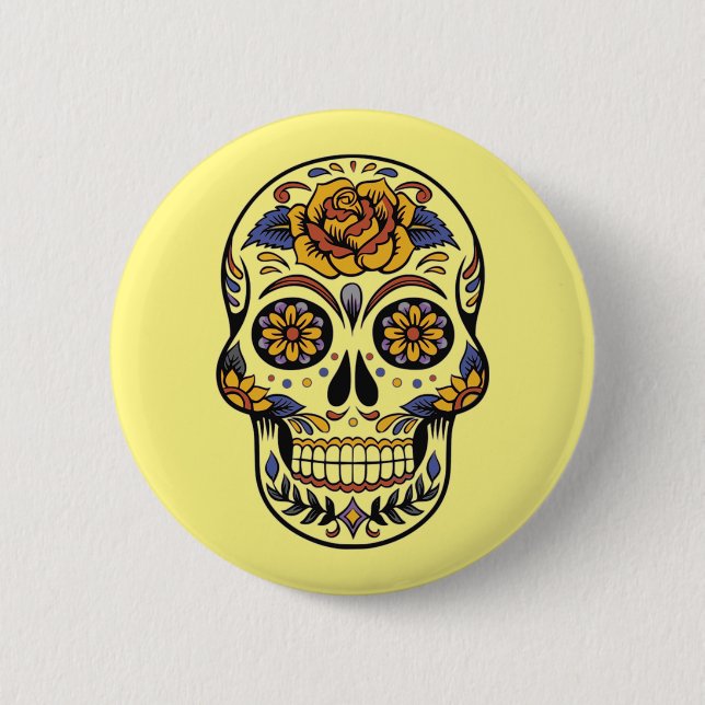Dia de los muertos - Sugar Skull-knapp Knapp (Framsida)