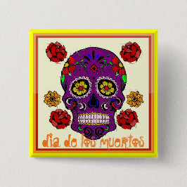 Dia de los muertos - Sugar Skull-knapp Knapp