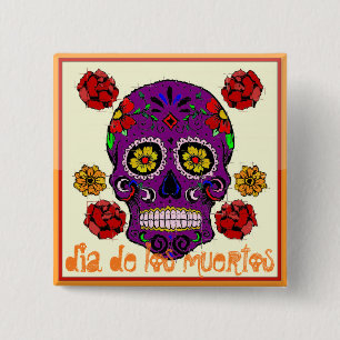 Dia de los muertos - Sugar Skull-knapp Knapp