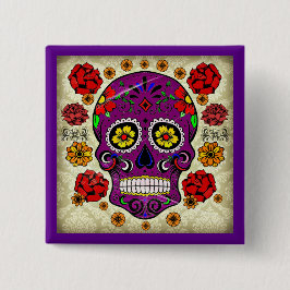 Dia de los muertos - Sugar Skull-knapp Knapp