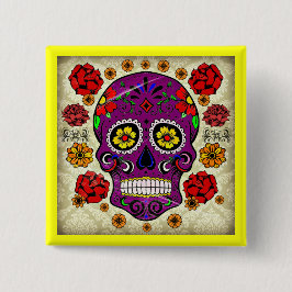 Dia de los muertos - Sugar Skull-knapp Knapp
