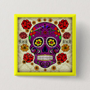 Dia de los muertos - Sugar Skull-knapp Knapp