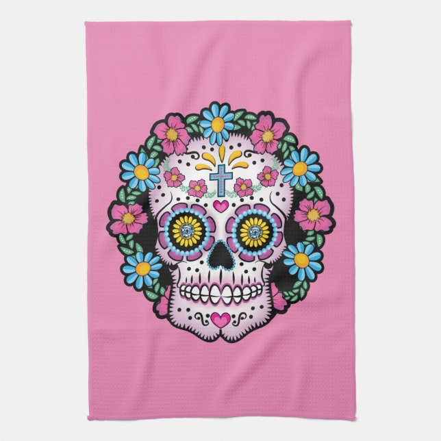 Dia de los Muertos Sugar Skull Kökshandduk (Vertikal)