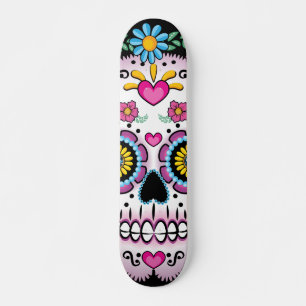 Dia de los Muertos Sugar Skull Mini Skateboard Bräda 18,5 Cm