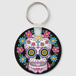 Dia de los Muertos Sugar Skull Nyckelring
