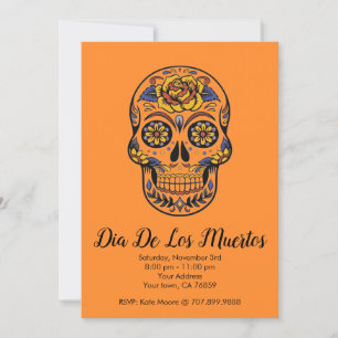 Dia De Los Muertos Sugar Skull Party Inbjudningar