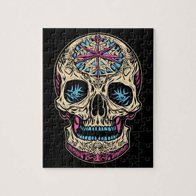 Dia De Los Muertos Sugar Skull Pussel (Vertikal)