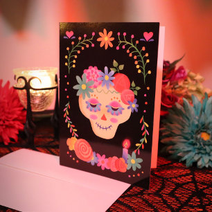 Dia de los Muertos Sugar Skull Sympathy Kort