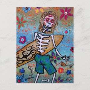 Dia de los Muertos SURFER Vykort