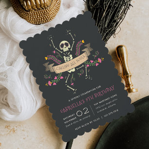 Día de los Muertos Theme Barns födelsedag Party Inbjudningar