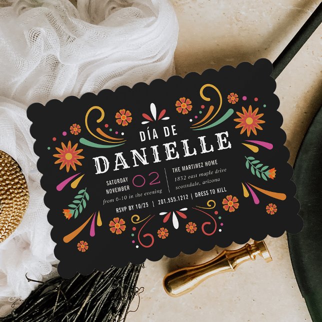 Día de los Muertos Theme Födelsedagsfest Inbjudningar (Skapare uppladdad)