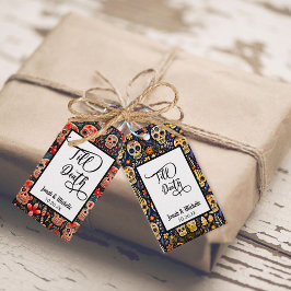 Día de los muertos Till Death fest eller Bröllop  Presentetikett