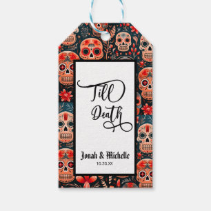 Día de los muertos Till Death Förlovningsfest Presentetikett