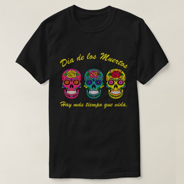 Día de los Muertos tre sockrar döskallar Halloween T-shirt (Design framsida)