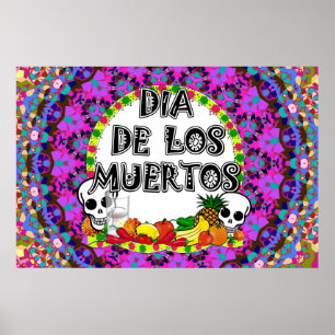Dia De Los Muertos Vild Färg Poster