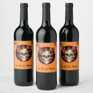 Dia De Los Muertos Vinflaska Etikett