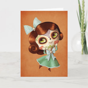 Dia de Los Muertos Vintage Doll Kort