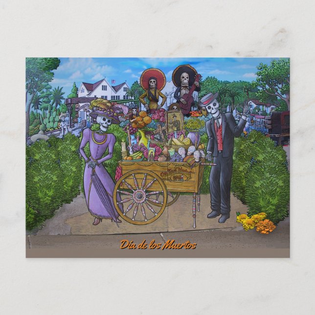 Dia de los Muertos Vykort (Framsida)