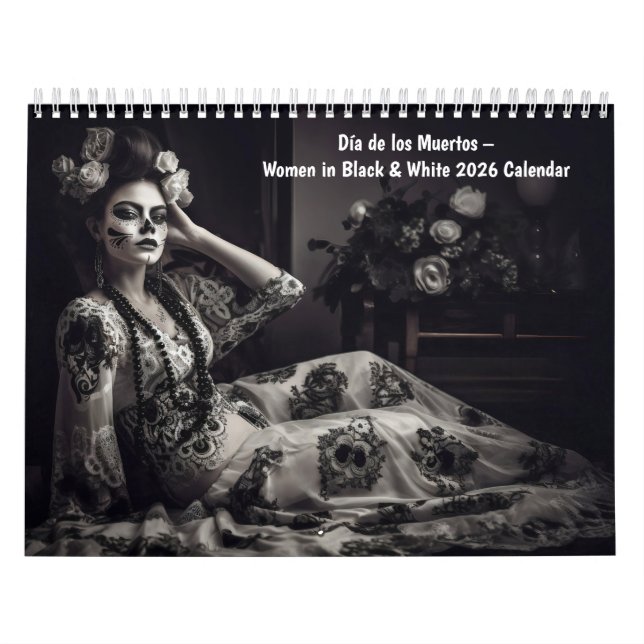 Día de los Muertos – Women in Black & White 2026 Kalender (Omslag)