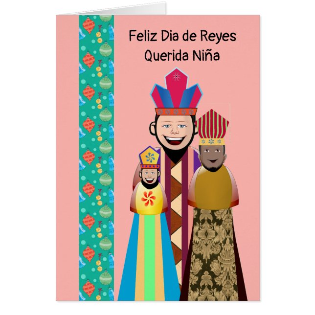 Dia de los Reyes Magos Niña Hälsningskort (Framsidan)