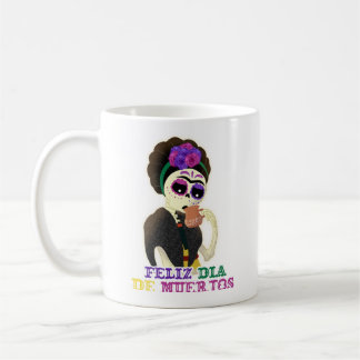 Día de muerto frida kahlo mug kaffemugg