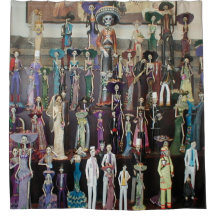 Día de Muertos (day of the dead) duschgardin
