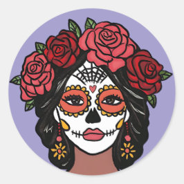 Día de Muertos Day of the dead Hand plockade Runt Klistermärke