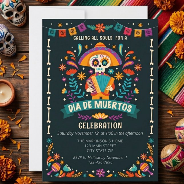 Dia De Muertos Festiv Firande Inbjudningar (Skapare uppladdad)