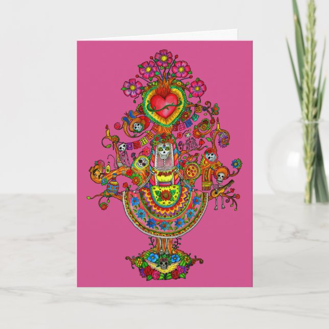 Dia de Muertos Greeting Card Kort (Framsida)