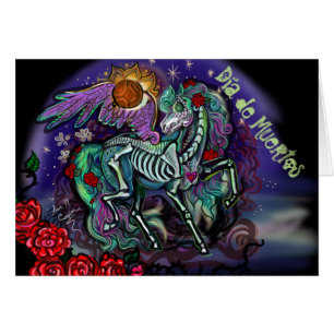Día de Muertos Horse Hälsningskort
