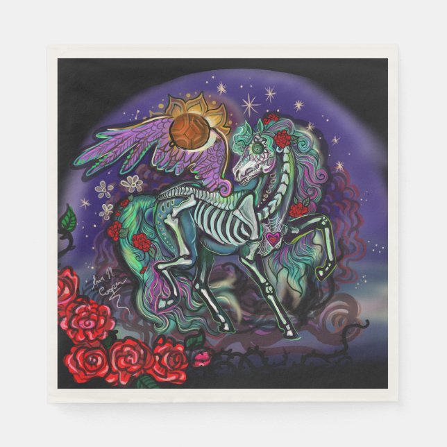 Día de Muertos Horse Pappersservett (Framsidan)