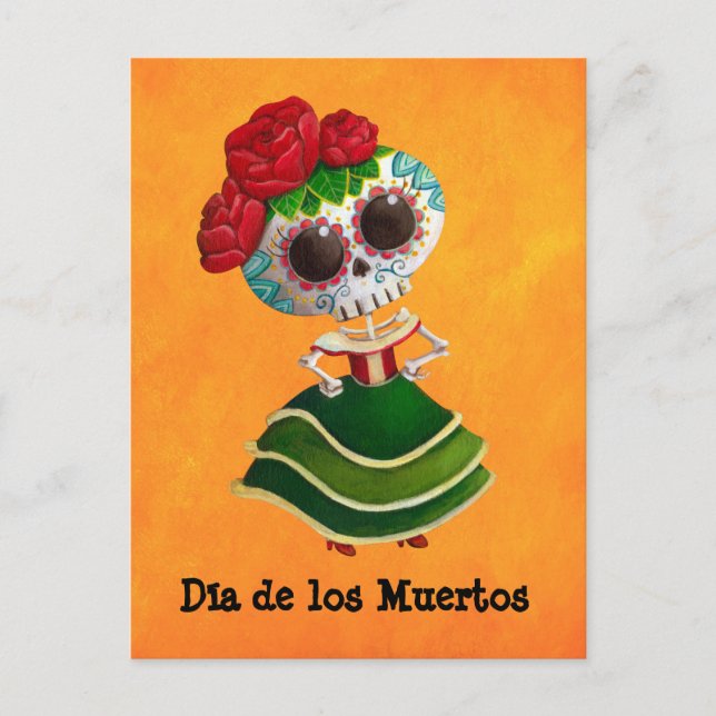 Dia de Muertos Mexican Miss Död Vykort (Framsida)
