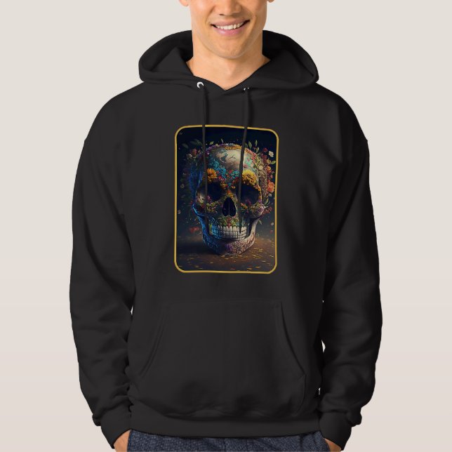 Dia De Muertos Mother Earth Dead Women Floral Suga Hoodie (Framsida)