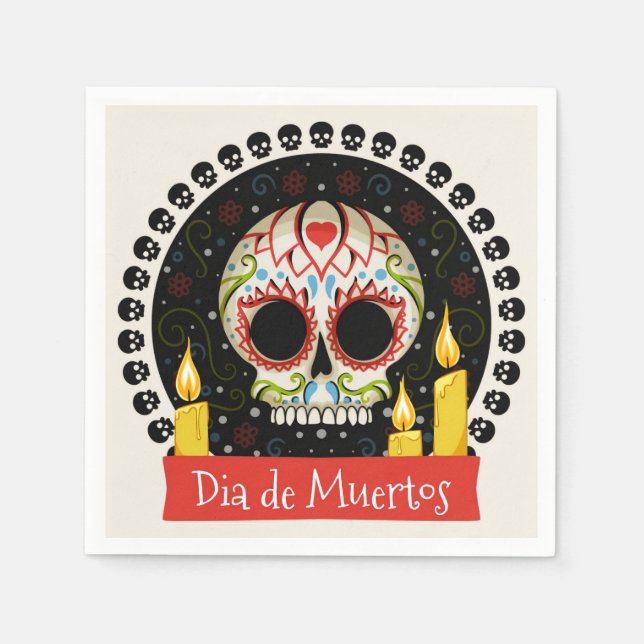 Dia De Muertos Pappersservett (Framsidan)