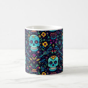Día de Muertos Reverie: Turkvoise Sugar Skull Spec Kaffemugg